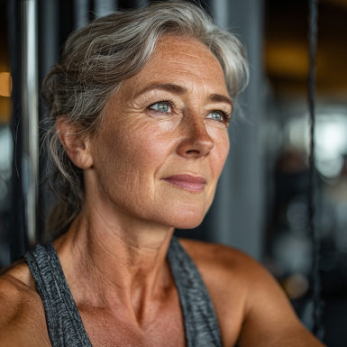 Seniori energici după antrenament în parc